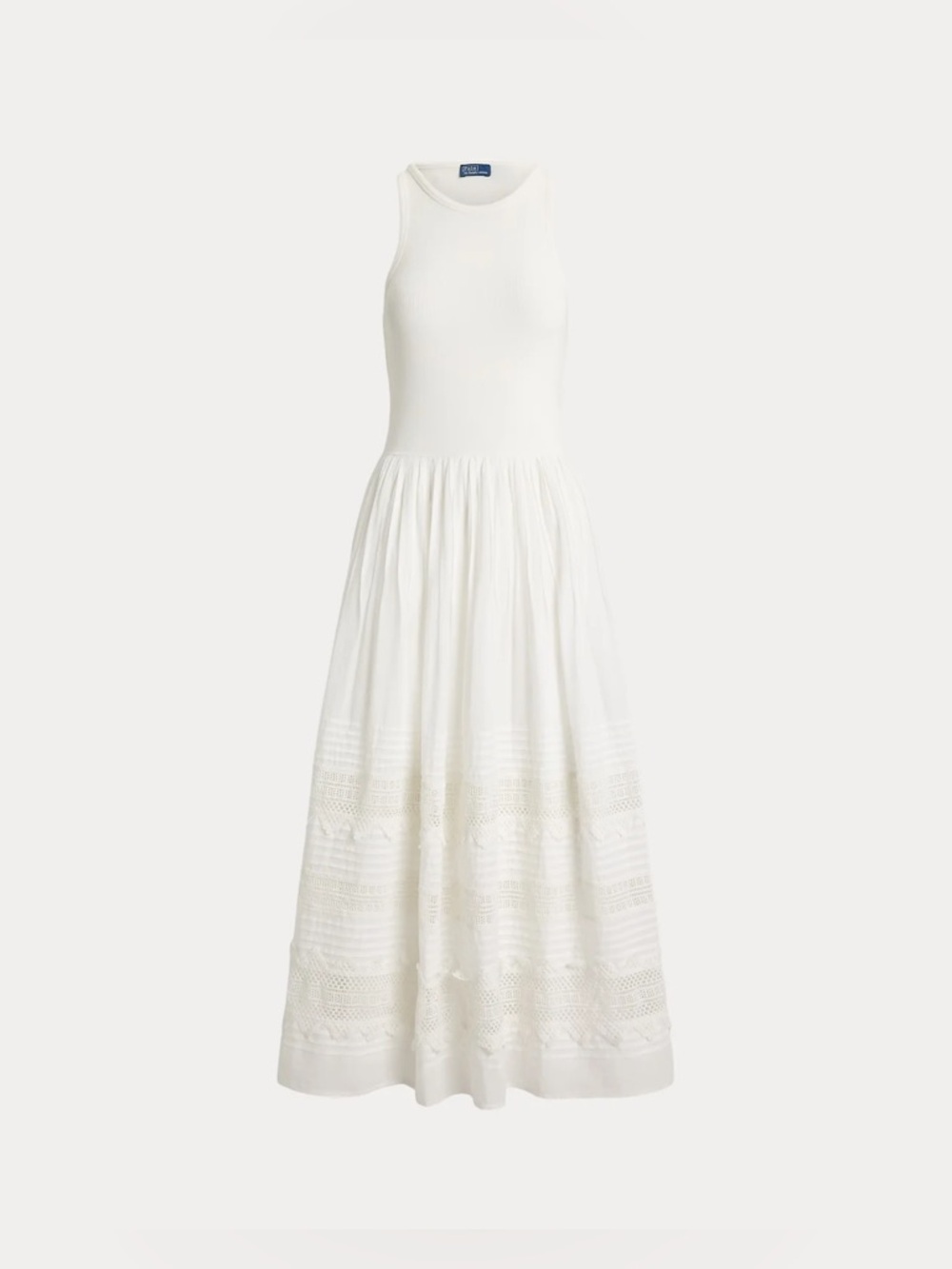 Polo Ralph Lauren White rib crew neck dress